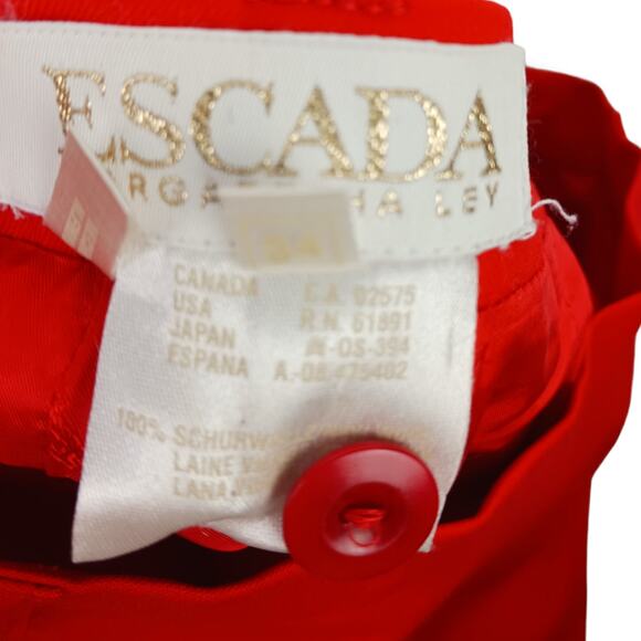 Escada Margaretha Ley SZ 34 EU Red 100% Wool Skirt - Picture 5 of 6